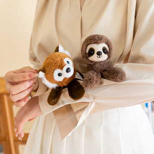 正版站肩公仔动物园海洋馆同款玩偶纪念品磁铁吸毛绒玩具肩上装饰