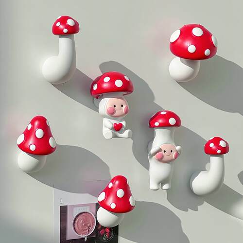 可爱红蘑菇冰箱贴磁贴3D立体装饰