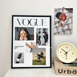时尚杂志海报装饰画ins北欧风玄关电视柜床头摆画服装店挂画摆台