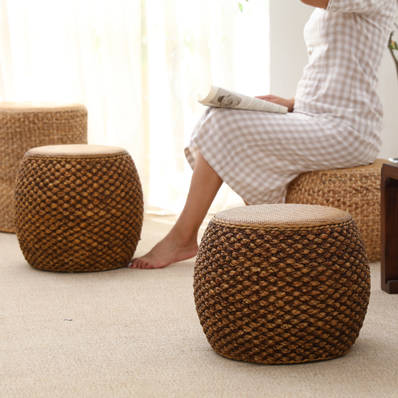 藤编鼓凳仿古中式实木圆凳化妆鼓墩换鞋坐墩古筝凳客厅茶几矮凳,住宅家具,鼓墩/绣墩,淘宝优惠券,粉丝福利购,淘宝优惠卷