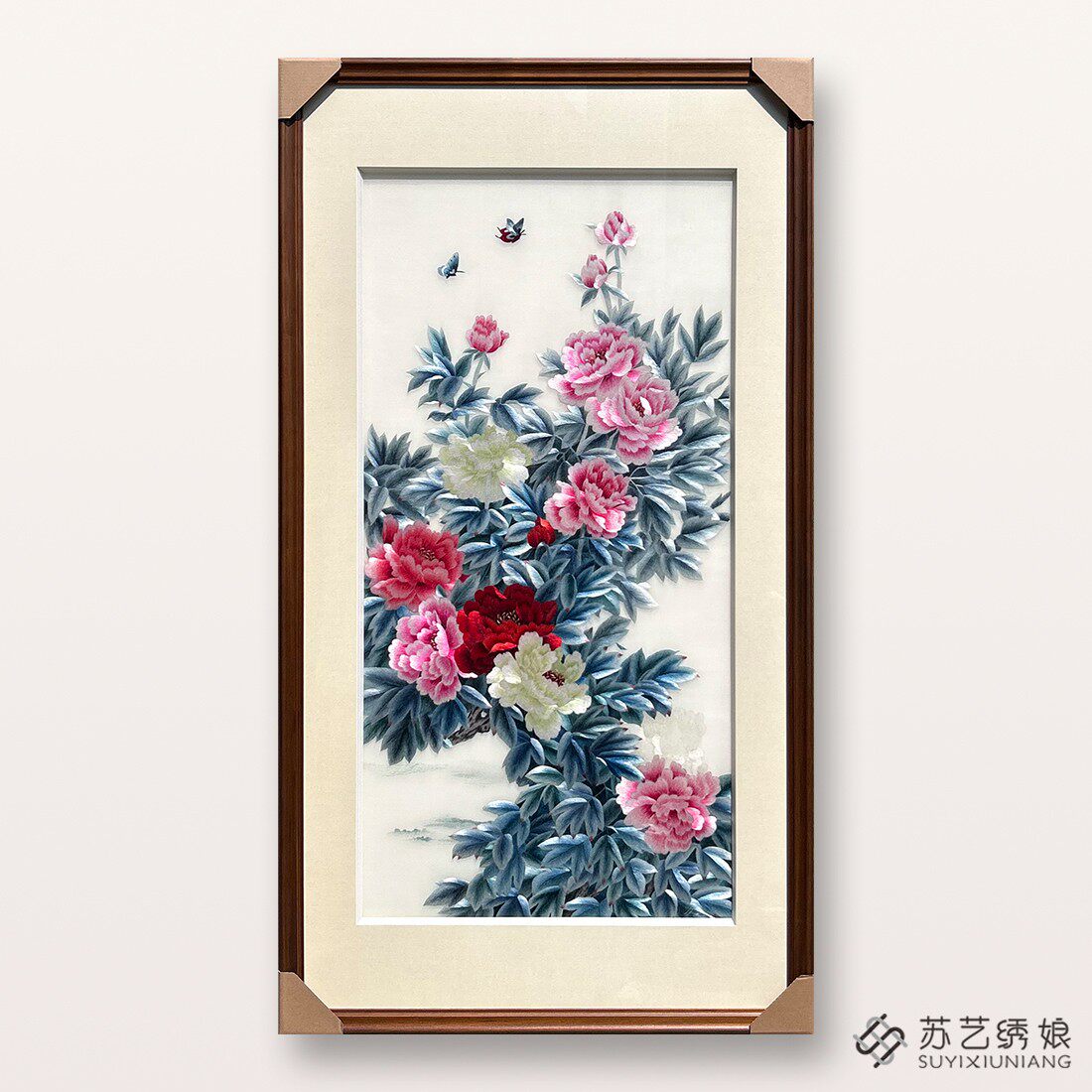 苏绣成品挂画手工刺绣精品牡丹