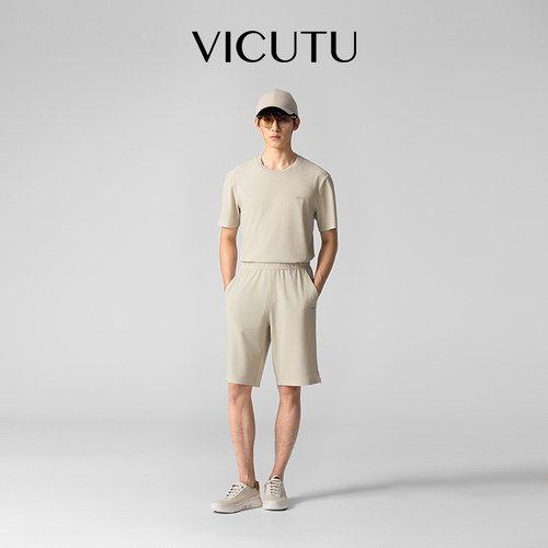 VICUTU威可多百搭五分裤男士针织