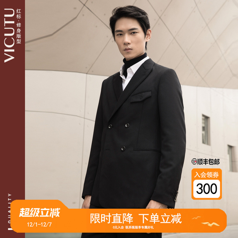 时尚修身黑色百搭通勤西服上衣