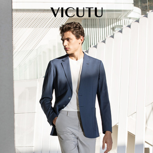 外套 休闲西服上衣男羊毛商务通勤百搭西装 VICUTU威可多春季 款