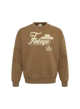 fintage 水洗牛仔圆领卫衣