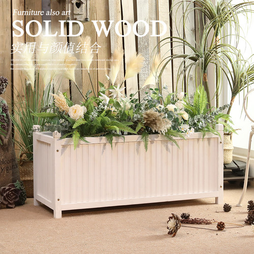 美式防腐木种植大型绿植花箱