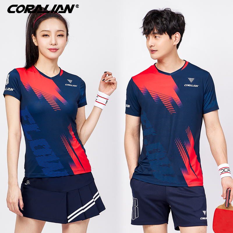 可莱安羽毛球服女套装夏季新品韩国透气速干短袖男上衣情侣运动服