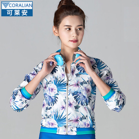 韩国可莱安羽毛球服女款长袖外套时尚透气修身乒乓网球服运动外套