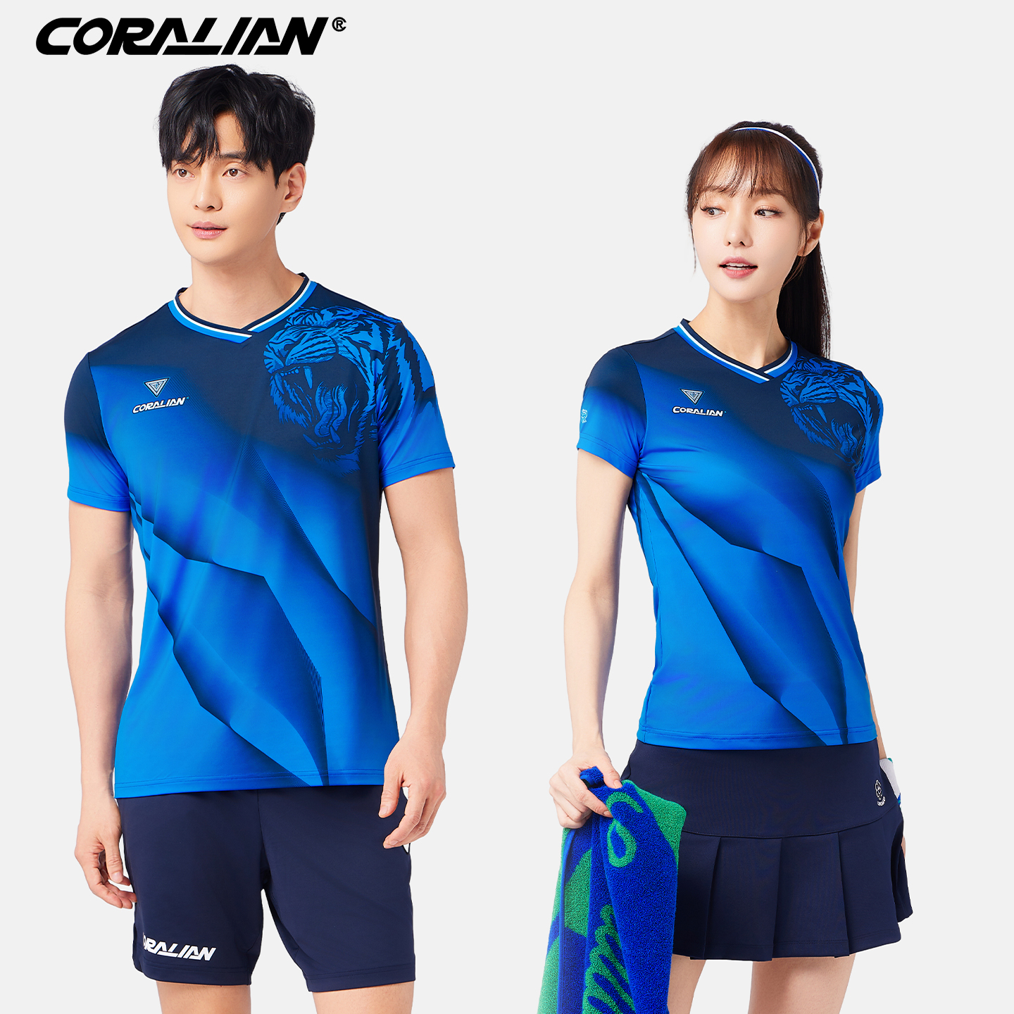 可莱安新品男女透气速干短袖套装