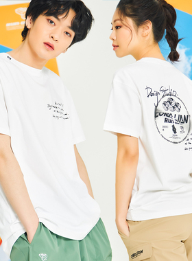 RUNOFF系列正品运动t恤女长袖新款男休闲印花棉涤宽松透气时尚t恤