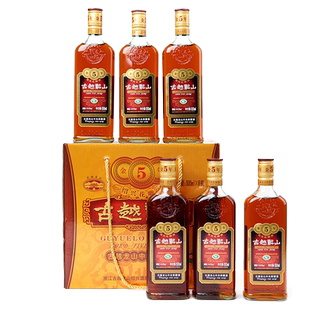 古越龙山金五5年陈绍兴黄酒500ml*6花雕老酒糯米加饭酒做阿胶入药