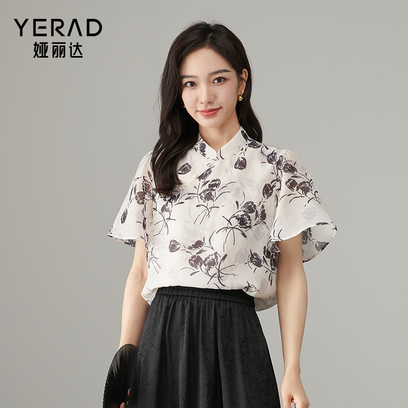 娅丽达新中式短袖衬衫女