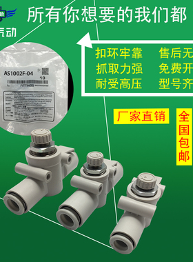 翊云气动调速接头节流阀AS3002F-06/08/10/12 AS4002F-10/12