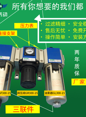 翊云气动气源过滤器GF200/GF300/GF400-06/08/10/15 调压阀