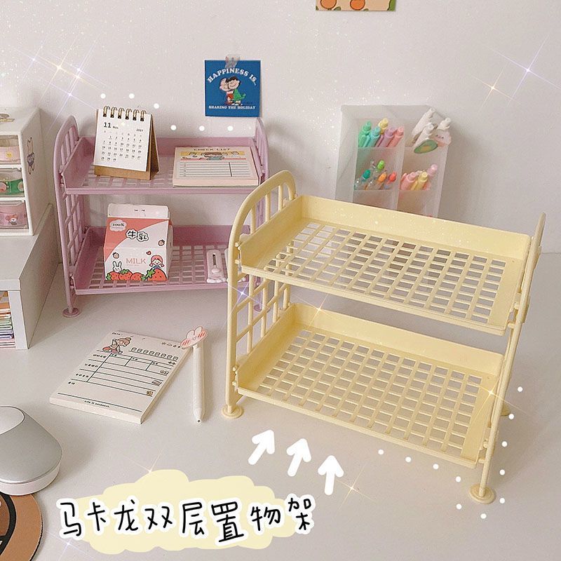 简约桌面双层置物架家用办公塑料收纳厨房小型化妆品储物整理神器
