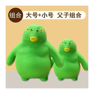 网红呆头鱼王总鱼头怪趣味捏捏乐解压怪兽绿头鱼玩具发泄神器沙雕
