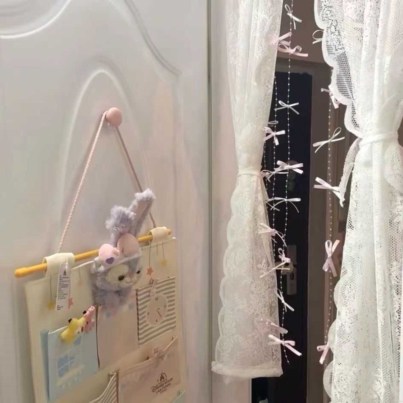 蝴蝶结珠链门帘DIY芭蕾风梦幻珠链卧室客厅装饰少女心房间门窗帘