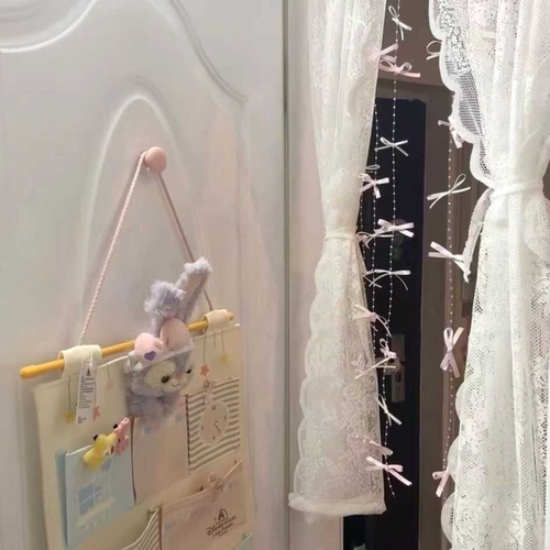 蝴蝶结珠链门帘DIY芭蕾风梦幻珠链卧室客厅装饰少女心房间门窗帘