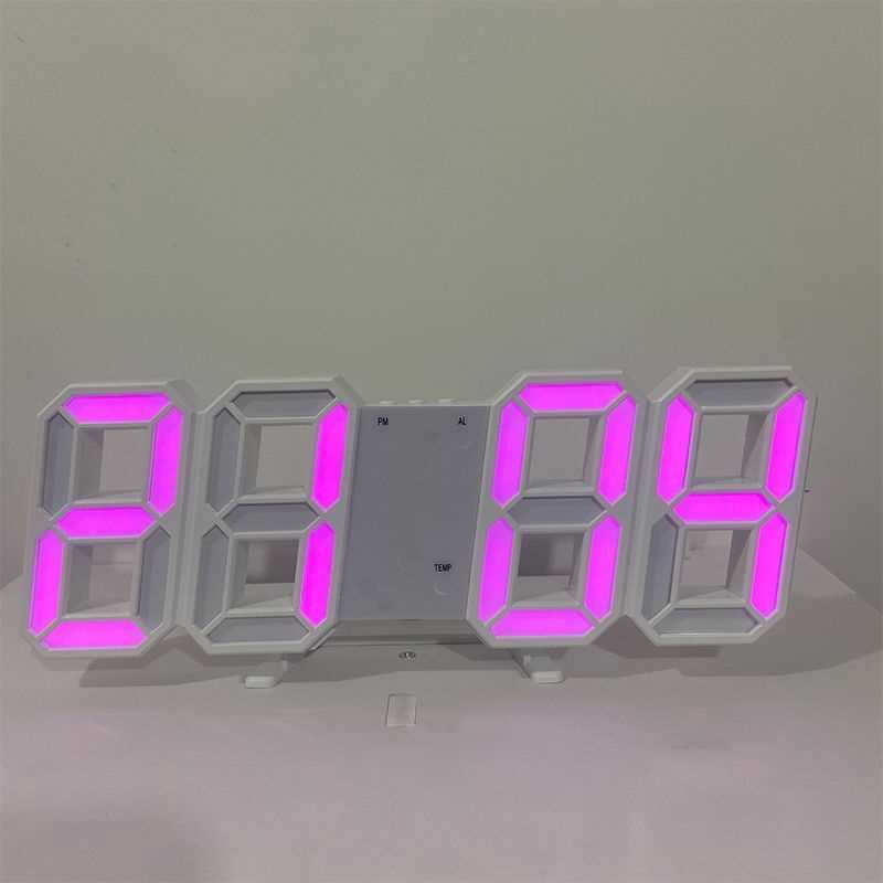 3D时钟led数字时钟简约智能夜光插电桌面电竞氛围灯数显学生闹钟