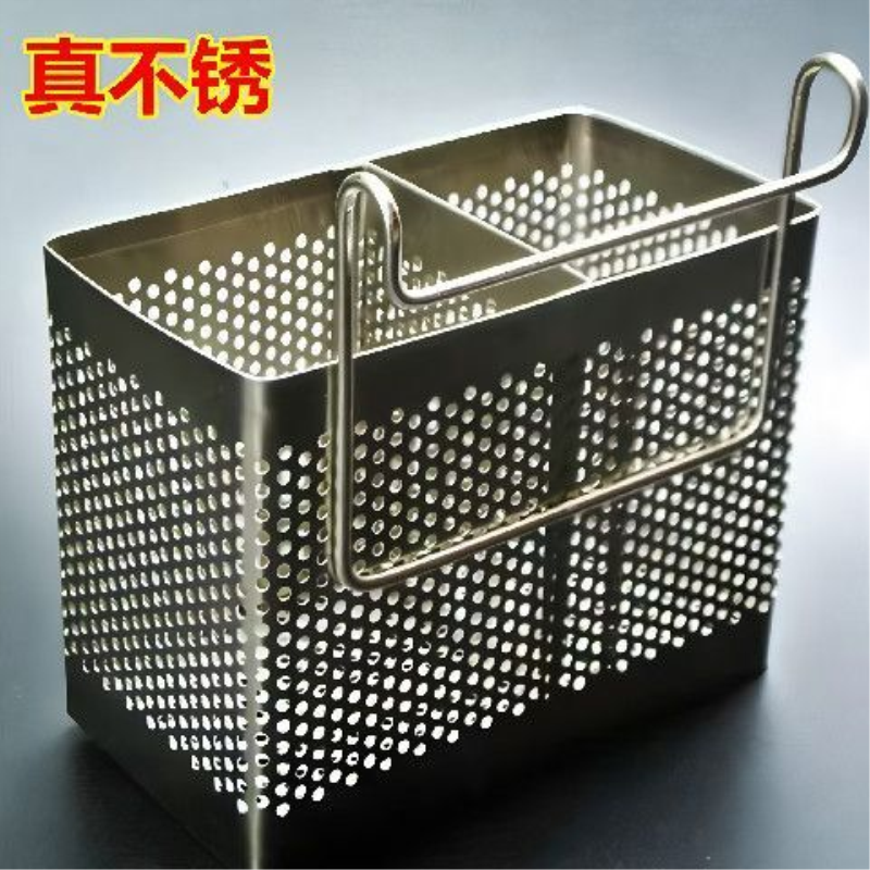 筷子筒304不锈钢家用壁挂式挂钩式方形筷子笼新款筷子架餐具沥水