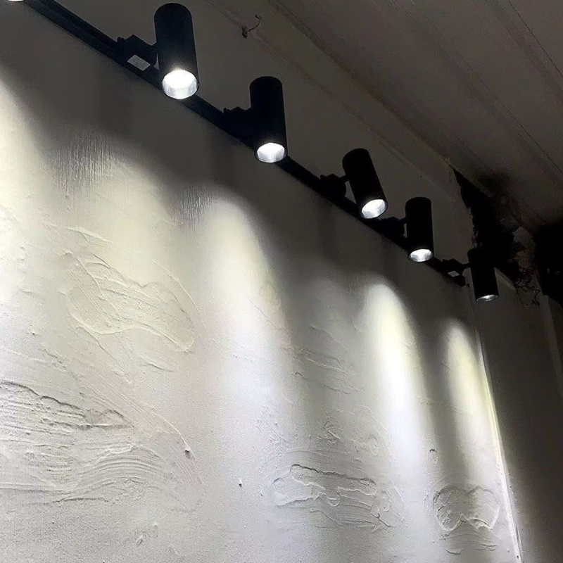 led射灯服装店铺导轨式滑道超亮cob聚光背景墙展厅轨道舞蹈室射灯