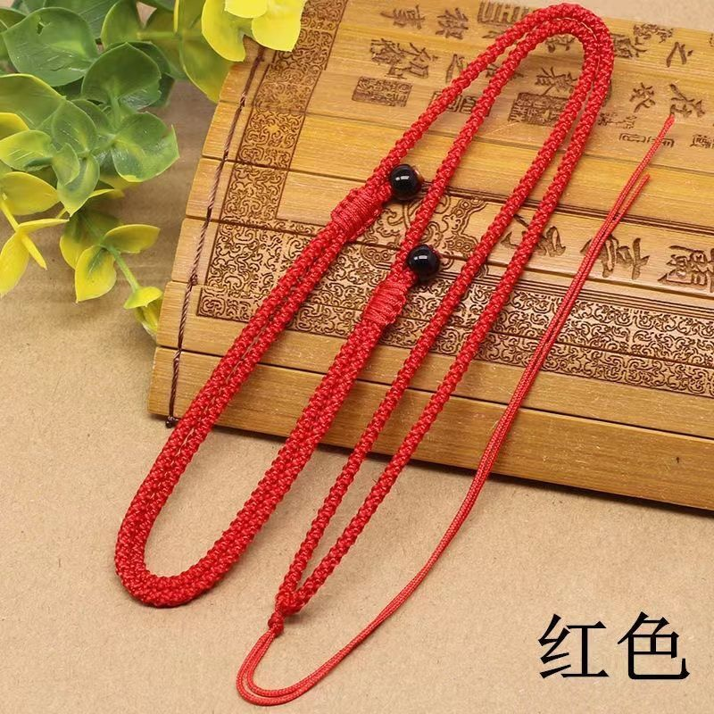2MM可调节吊坠挂绳编织玉坠红项链挂件绳子翡翠戒指颈绳挂坠男女
