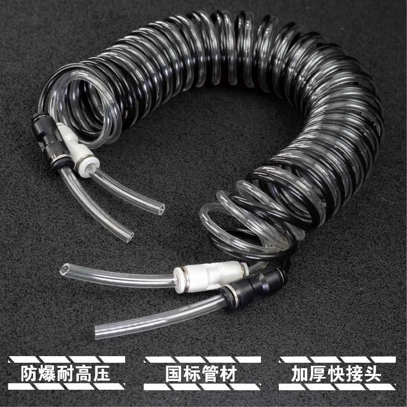 2升便携式焊炬弹簧快插气管燃氧气管PU双排管焊枪连接软管