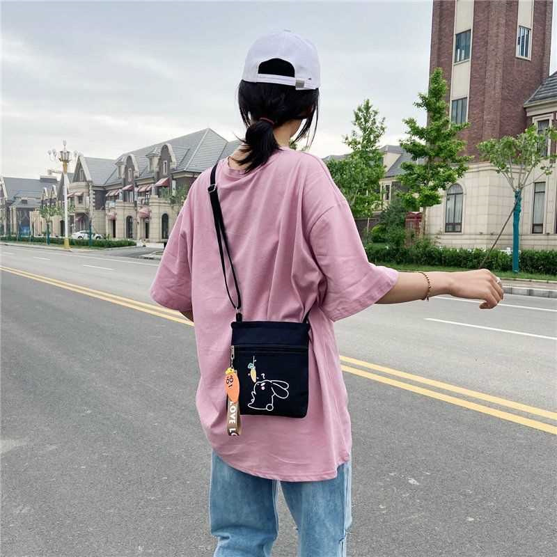 帆布小包包女斜挎百搭手机包ins小清新学生韩版单肩包时尚小方包