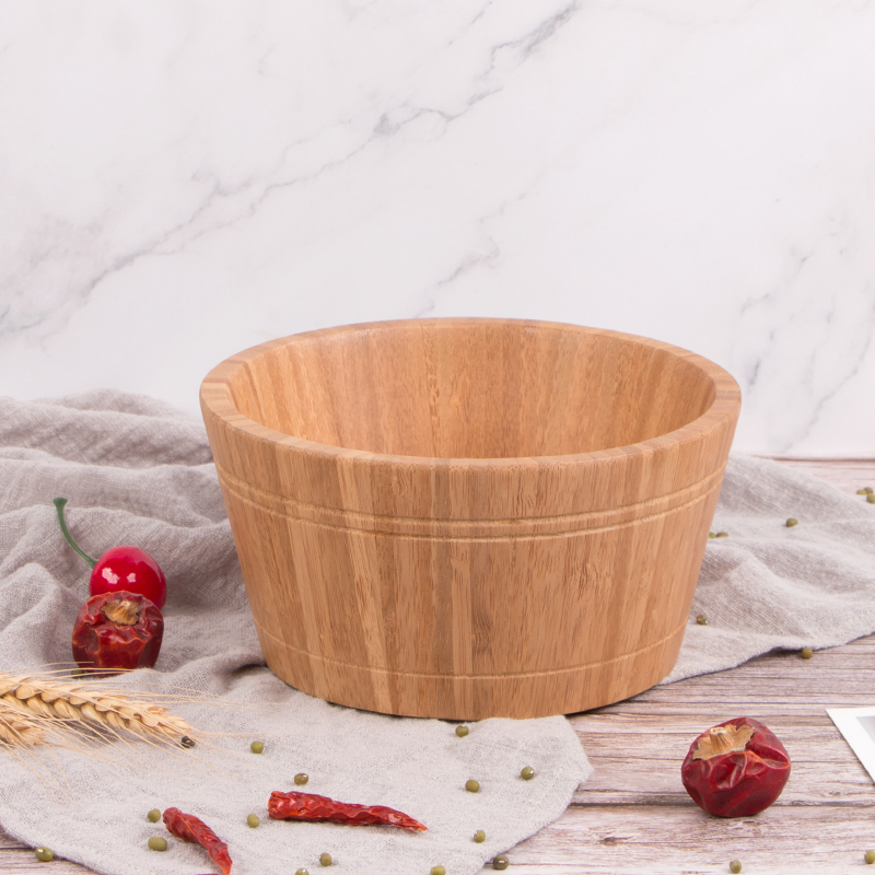 nguyên mẫu tre Nhật gỗ bát salad nhà hàng salad trái cây bát salad rau tableware sáng tạo