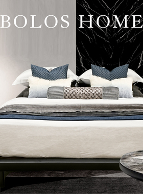 柏洛斯Colorful『景泰』高端轻奢蓝色系列床上长腰托垫高级感卧室