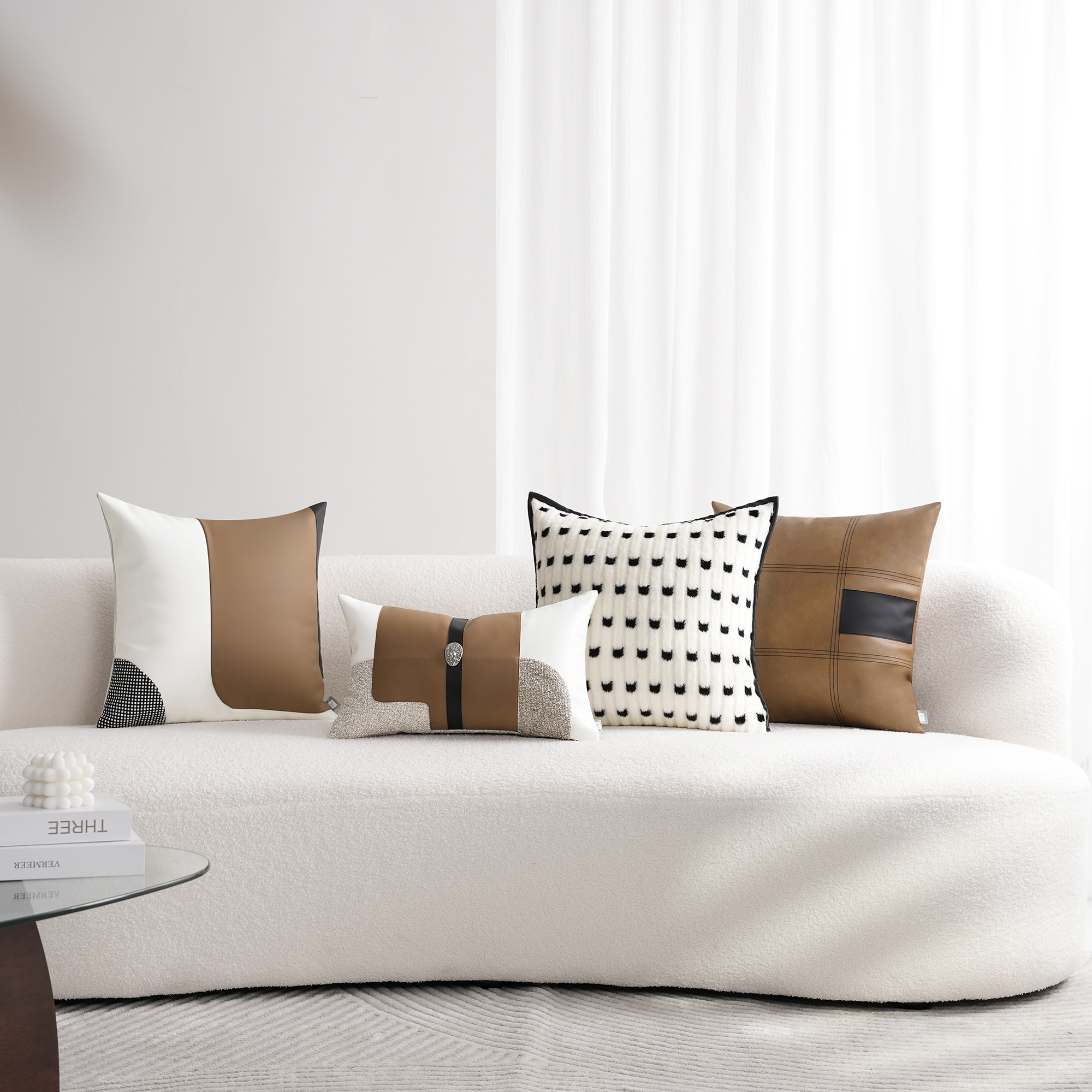 柏洛斯抱枕沙发客厅轻奢样板间