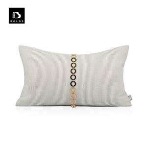 现代简约轻奢样板房北欧设计师摩登港风灰金配饰抱枕沙发客厅腰枕