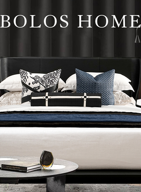 柏洛斯Timeless〖蔚蓝〗轻奢高级感蓝色床品套件四件套高端样板房