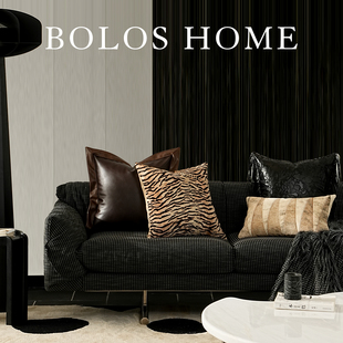 柏洛斯Cloud『铁青』高端轻奢样板间沙发腰枕靠垫高级感抱枕套