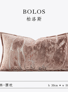 柏洛斯Flannelette『山河』轻奢新中式沙发长腰靠垫高级感样板间