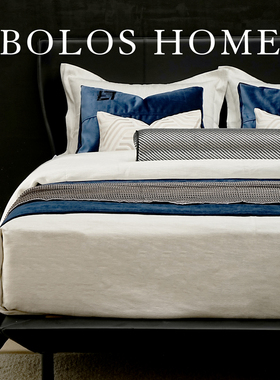 柏洛斯Chic simplicity『帛绣』轻奢简约床上腰靠垫高端床品套件