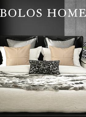 柏洛斯Modernity『绯云』轻奢进口高级感样板间酒店卧室床上腰枕