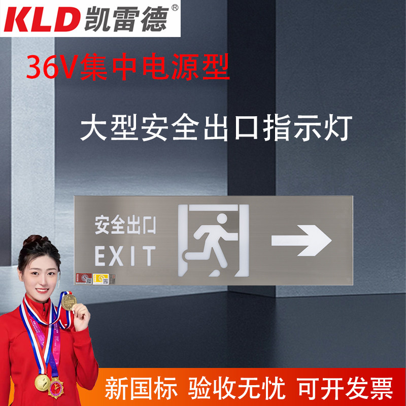凯雷德36v消防应急疏散指示灯安全出口标志灯A型集中电源紧急出口