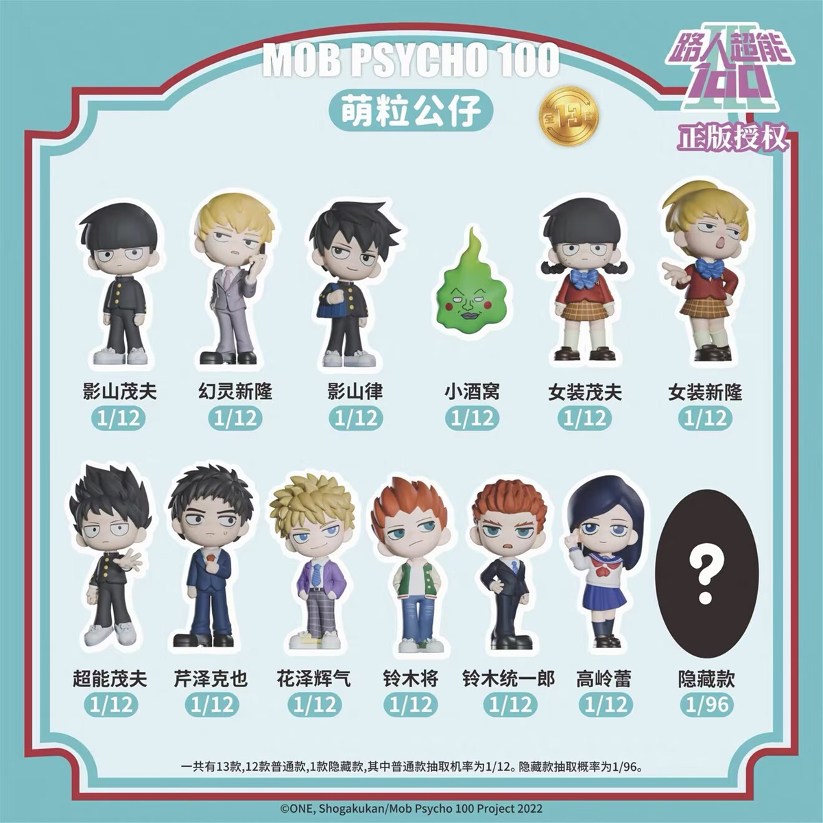 简动文创路人超能100萌粒公仔灵能百分百盲盒手办潮玩摆件玩具