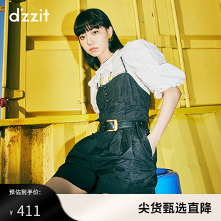 dzzit地素 女3D3P1021A 休闲简约抹胸连体短裤 奥莱春款