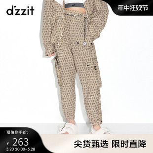 女3D3Q4246N dzzit地素奥莱春宽松工装 风休闲束脚裤