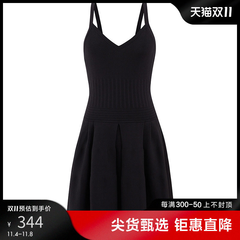 dzzit地素奥莱春秋时尚小黑裙薄款针织吊带连衣裙3D2E6021A使用感如何?