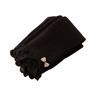 女童花边九分打底裤秋冬季加绒加厚宝宝连体袜儿童外穿洋气连裤袜