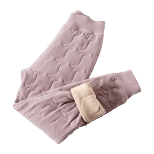 儿童保暖裤子秋冬季加绒加厚内穿校服神器男女童蚕丝绒棉裤打底裤