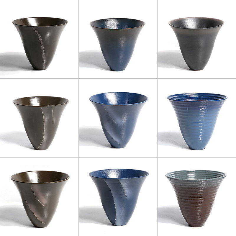 剑山池坊陶瓷花器5 C日本进口插花器皿简约日式插花陶瓷花盆