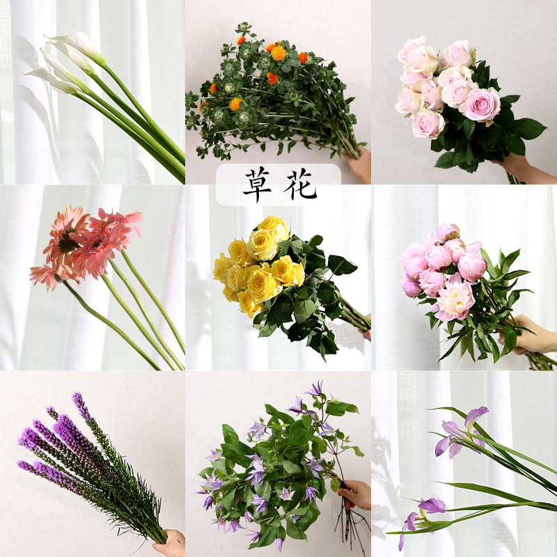 插花材料中式插花花材鲜花花束造型装饰花艺玫瑰花日式小原流配花