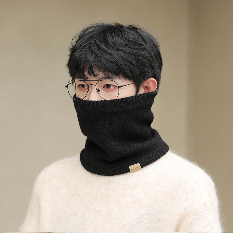 围脖男士脖套护颈冬季保暖套头防寒围巾男生男款毛线针织骑行防风