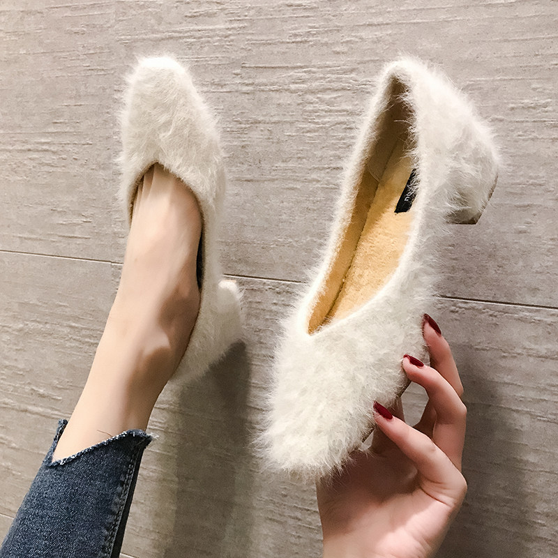 Net Red hyoma  2019 new pattern Versatile With crude Middle heel Square Shallow mouth Single shoes Every evening High-heeledin the Women's Shoes, Low shoes  category - from Buy2taobao.com to provide professional Taobao agent buy service