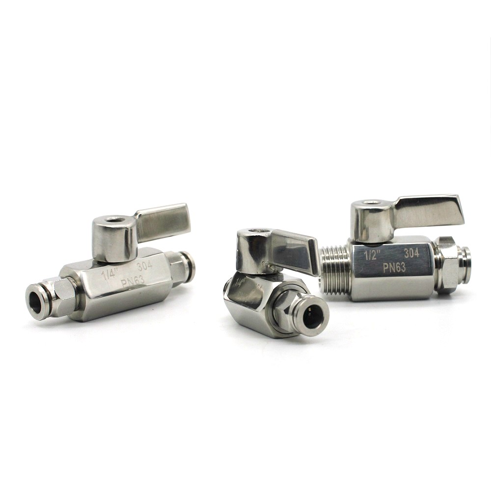 气动气泵接头304球阀气泵阀门开关放气阀 配套直通pc气管快速接头