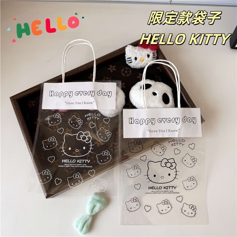 hellokitty透明手提礼品袋杂物礼物爱豆二次元物料石膏透明手提袋